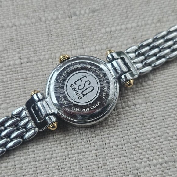 ESQ Swiss by MOVADO Ladies Wristwatch Gold/Silver Tone Analog MOP Face Watch - Picture 4 of 12